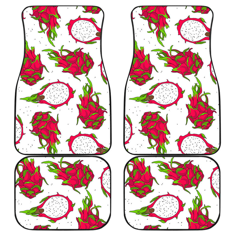 Dragon Fruits White Background Front And Back Car Mats