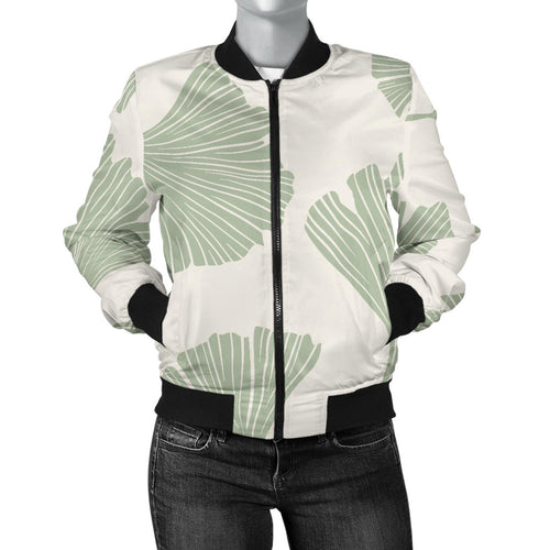 Ginkgo Leaves Pattern Women'S Bomber Jacket