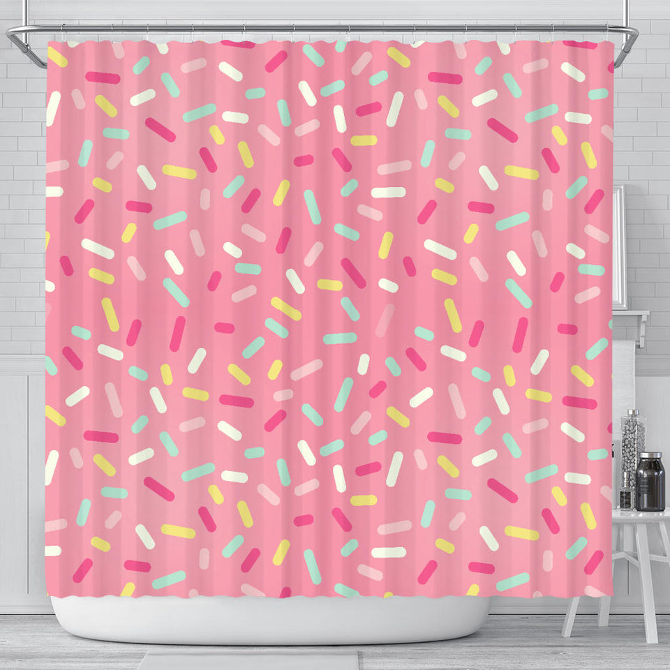 Pink Donut Glaze Candy Pattern Shower Curtain Fulfilled In US