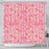 Pink Donut Glaze Candy Pattern Shower Curtain Fulfilled In US