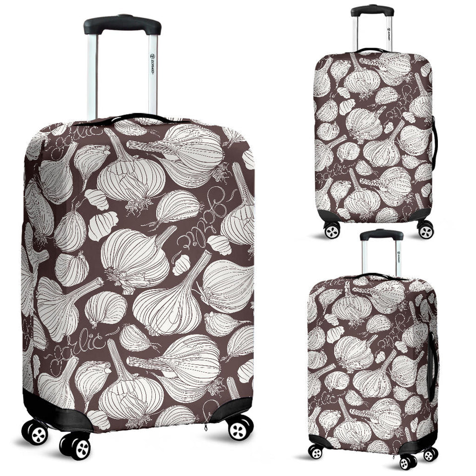 Garlic Bulb Dark Background Luggage Covers