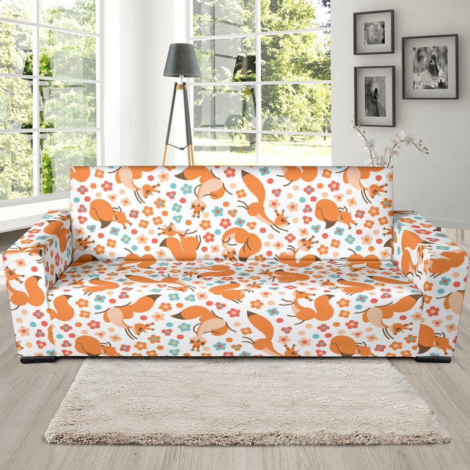 Squirrel Pattern Print Design 05  Sofa Slipcover