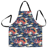 Blue Red Dragon Cloud Pattern Adjustable Apron