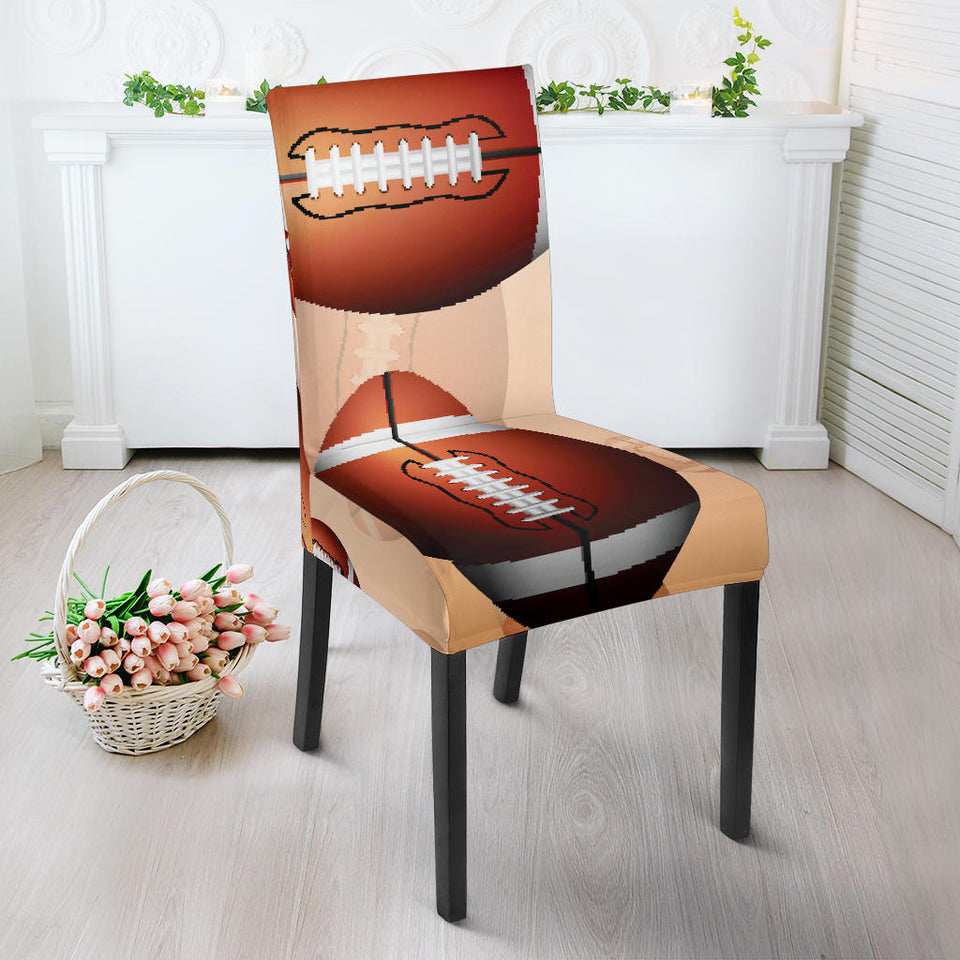 American Football Ball Design Pattern Dining Chair Slipcover