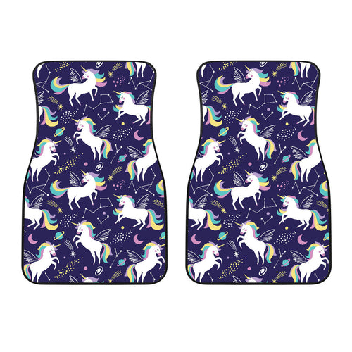 Hand Drawn Cute Unicorn Star Planet Front Car Mats