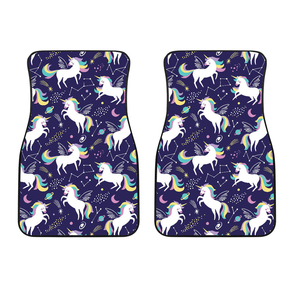 Hand Drawn Cute Unicorn Star Planet Front Car Mats