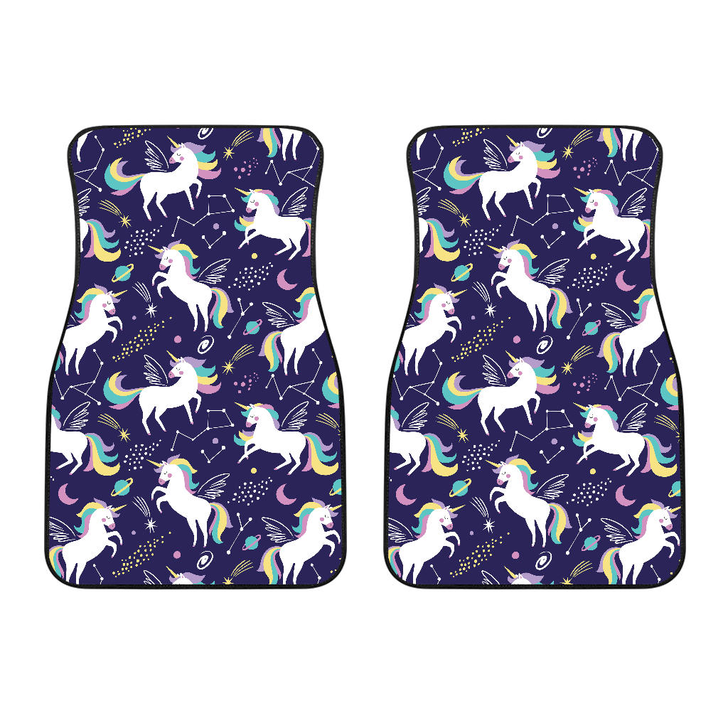 Hand Drawn Cute Unicorn Star Planet Front Car Mats