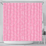 Sweet Candy Pink Background Shower Curtain Fulfilled In US