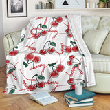 Hand Drawn Cherry Pattern Premium Blanket