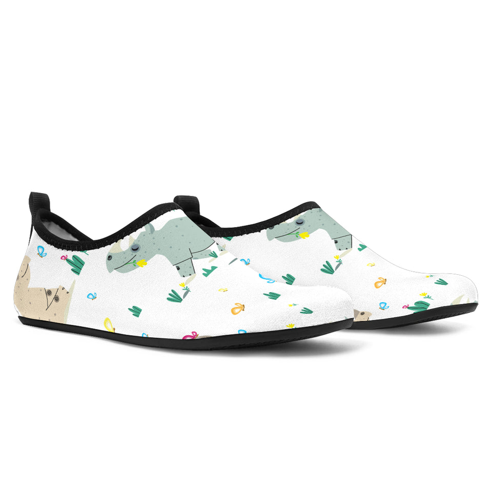 Cute Rhino Pattern Aqua Shoes