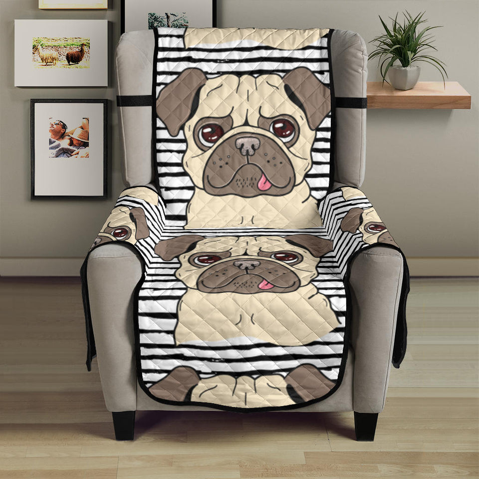Happy pug pattern Chair Cover Protector