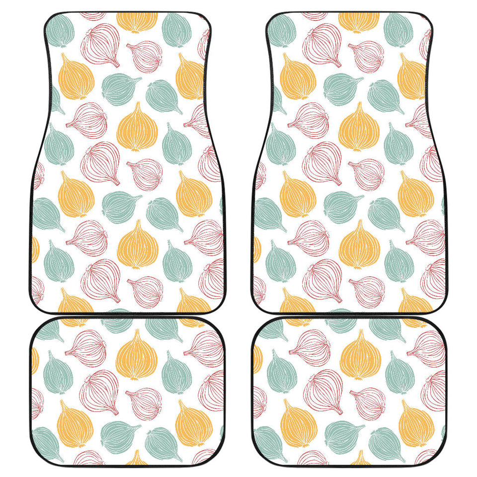 Colorful Onions White Background Front And Back Car Mats