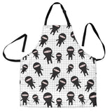 Ninja Pattern Plaid Background Adjustable Apron