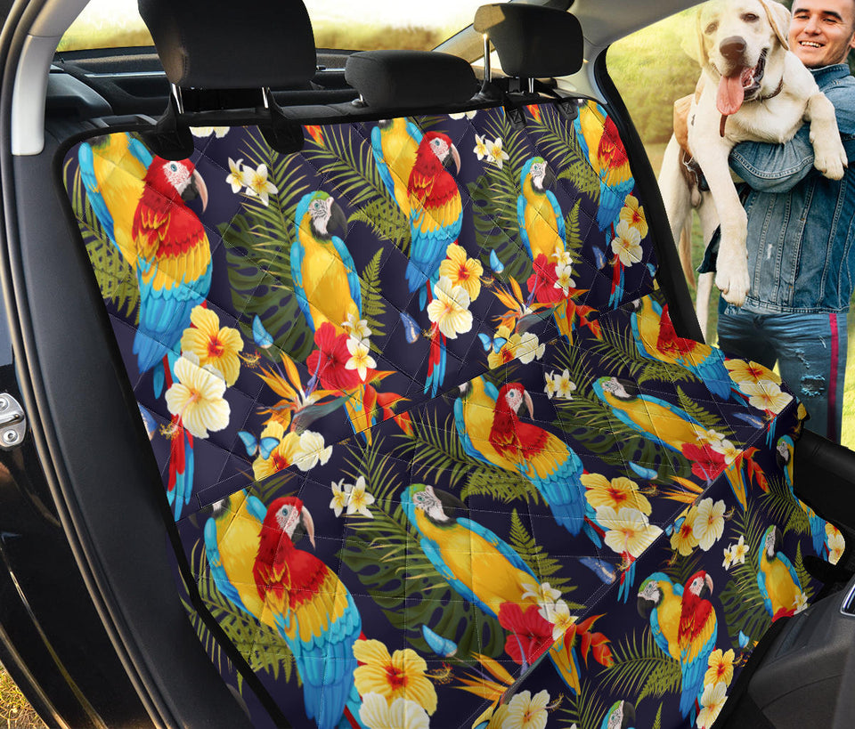Colorful Parrot Flower Pattern Dog Car Seat Covers