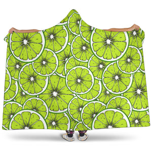 Slices Of Lime Design Pattern Hooded Blanket