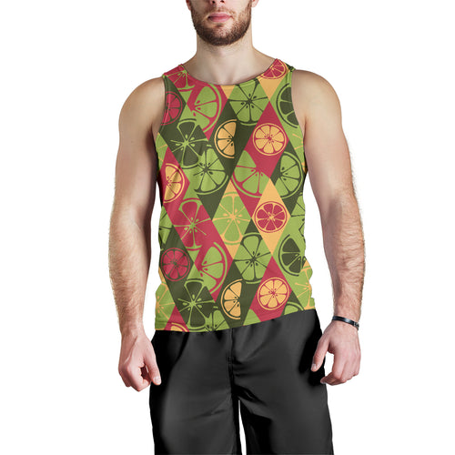 Cool Geometric lime pattern Men Tank Top