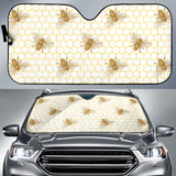 Bee Honeycomb Seamless Design Pattern Car Sun Shade