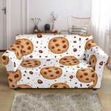 Chocolate Chip Cookie Pattern Loveseat Couch Slipcover