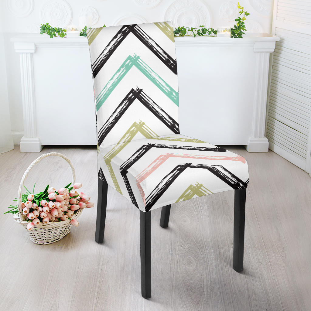 Zigzag  Chevron Paint Pattern Dining Chair Slipcover