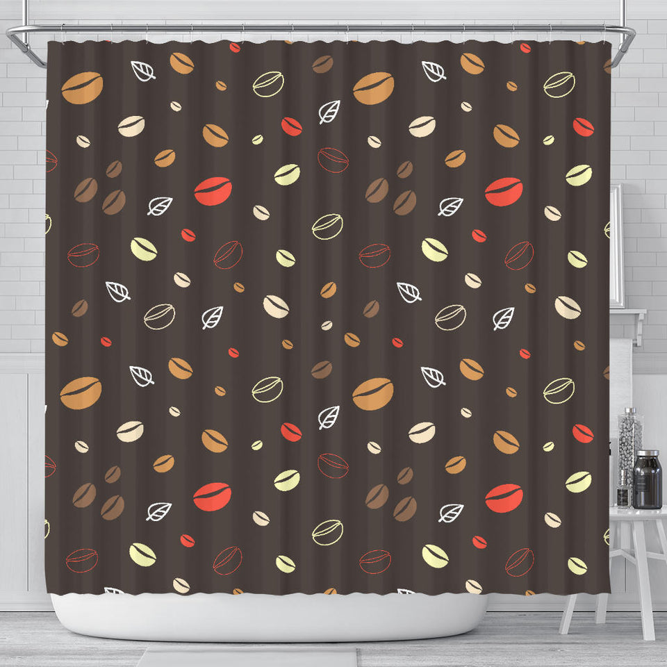 Coffee Bean Leave Pattern Shower Curtain Fulfilled In US