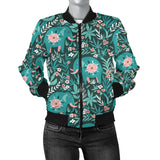Elephants Jungle Pattern Women'S Bomber Jacket