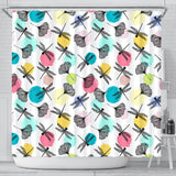 Dragonflies Ginkgo Leaves Pattern Shower Curtain Fulfilled In US