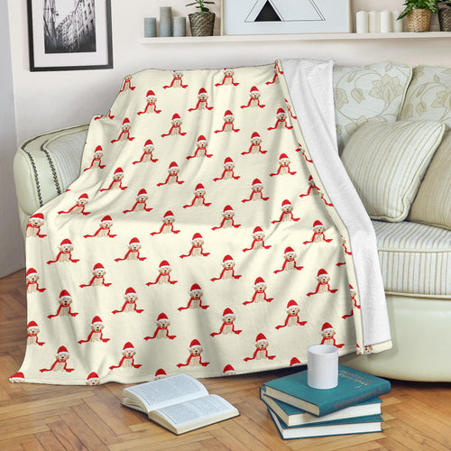 Golden Retriever Pattern Print Design 01 Premium Blanket