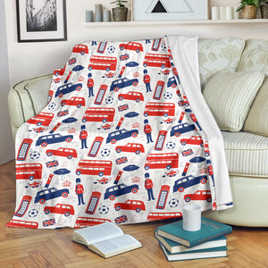 British Pattern Print Design 03 Premium Blanket