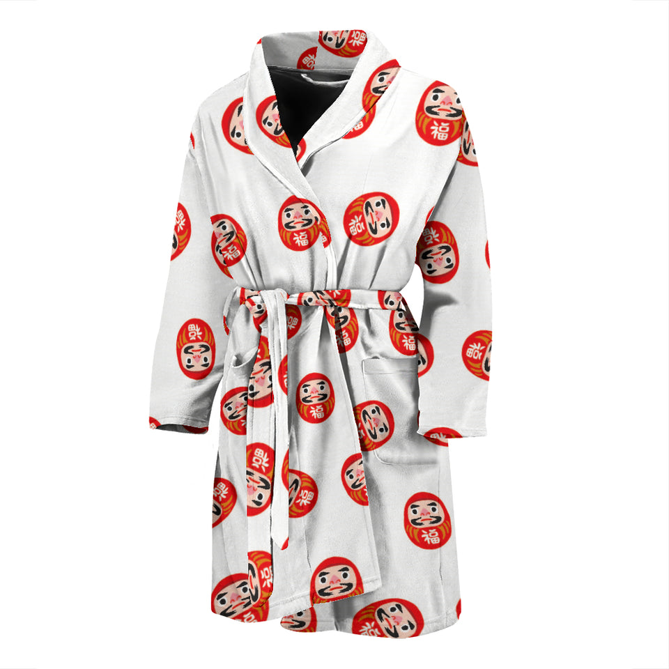 Daruma Japanese Wooden Doll Pattern Men'S Bathrobe