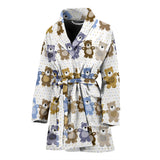 Teddy Bear Pattern Print Design 02 Women's Bathrobe