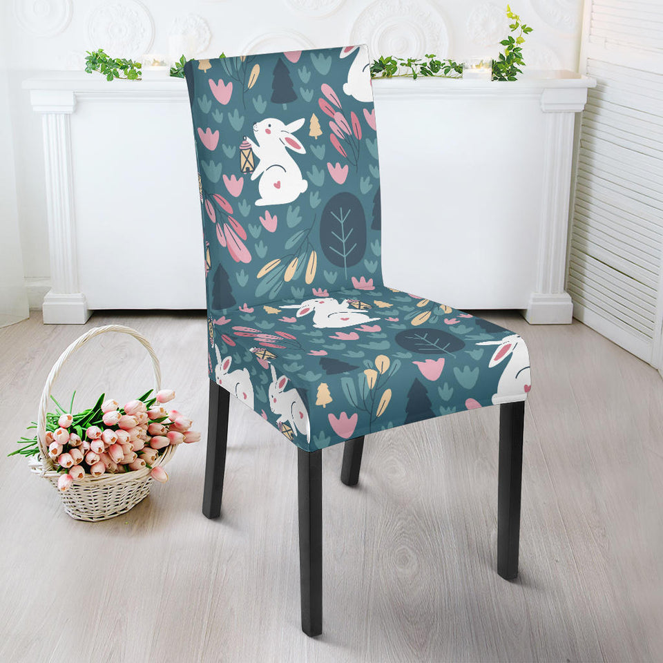 Cute Rabbit Pattern Dining Chair Slipcover