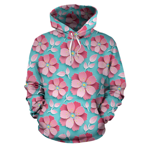 3D Sakura Cherry Blossom Pattern Men Women Pullover Hoodie
