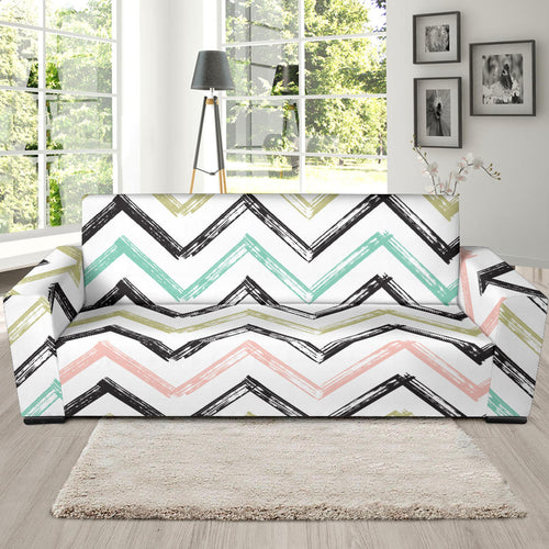 Zigzag  Chevron Paint Pattern Sofa Slipcover