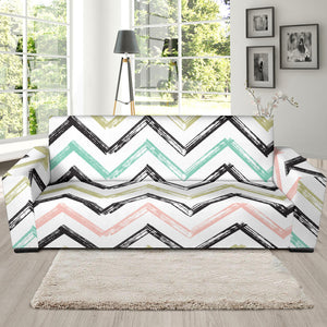 Zigzag  Chevron Paint Pattern Sofa Slipcover