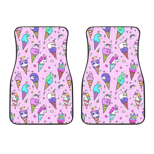 Cute Ice Cream Cone Animal Pattern Front Car Mats