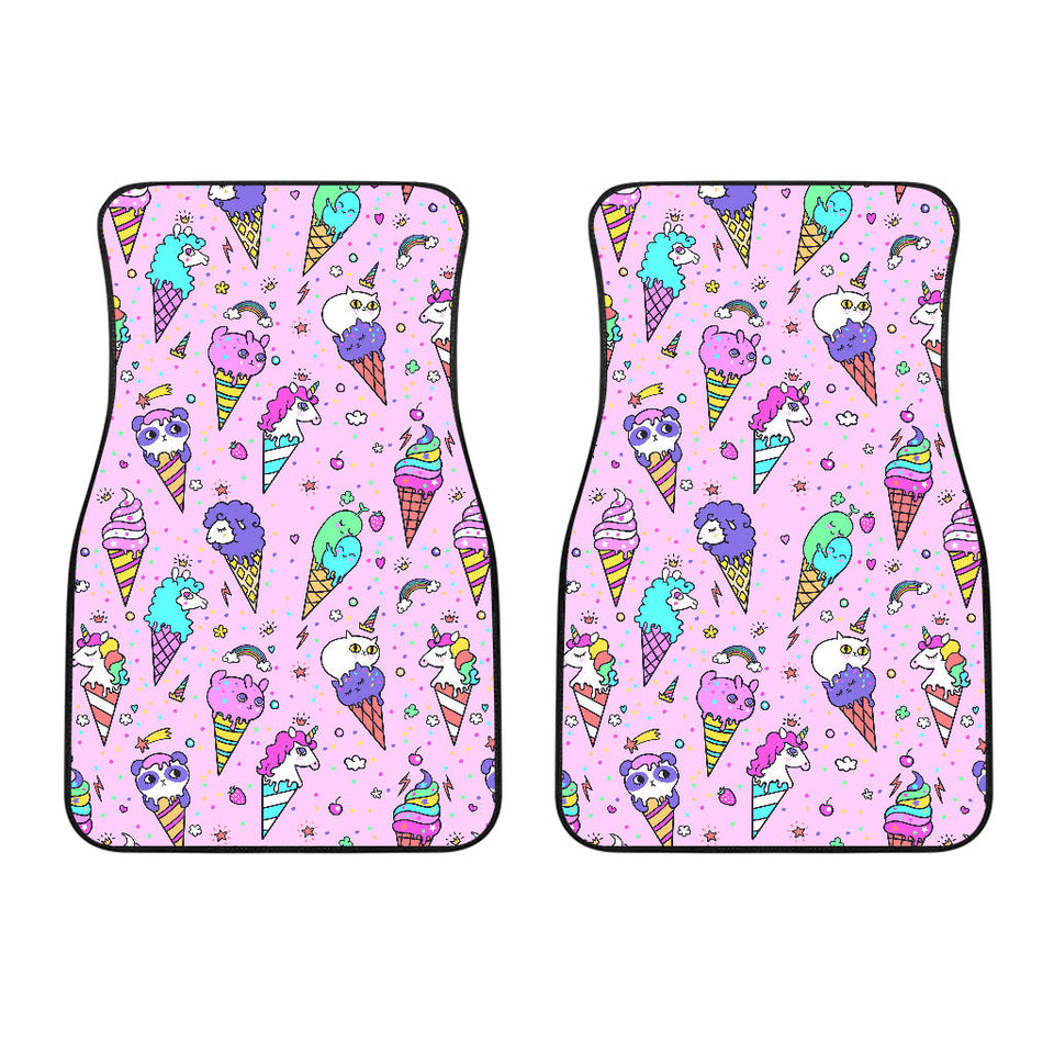 Cute Ice Cream Cone Animal Pattern Front Car Mats