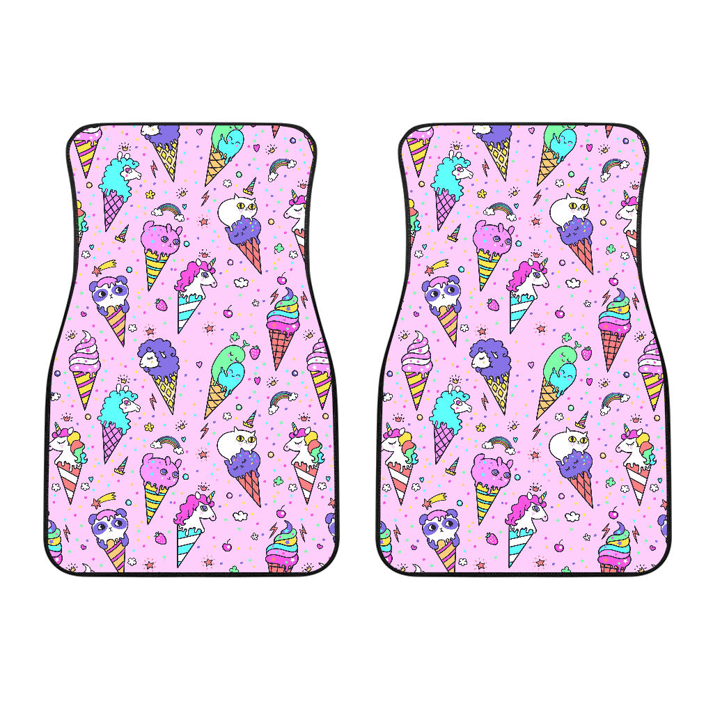 Cute Ice Cream Cone Animal Pattern Front Car Mats