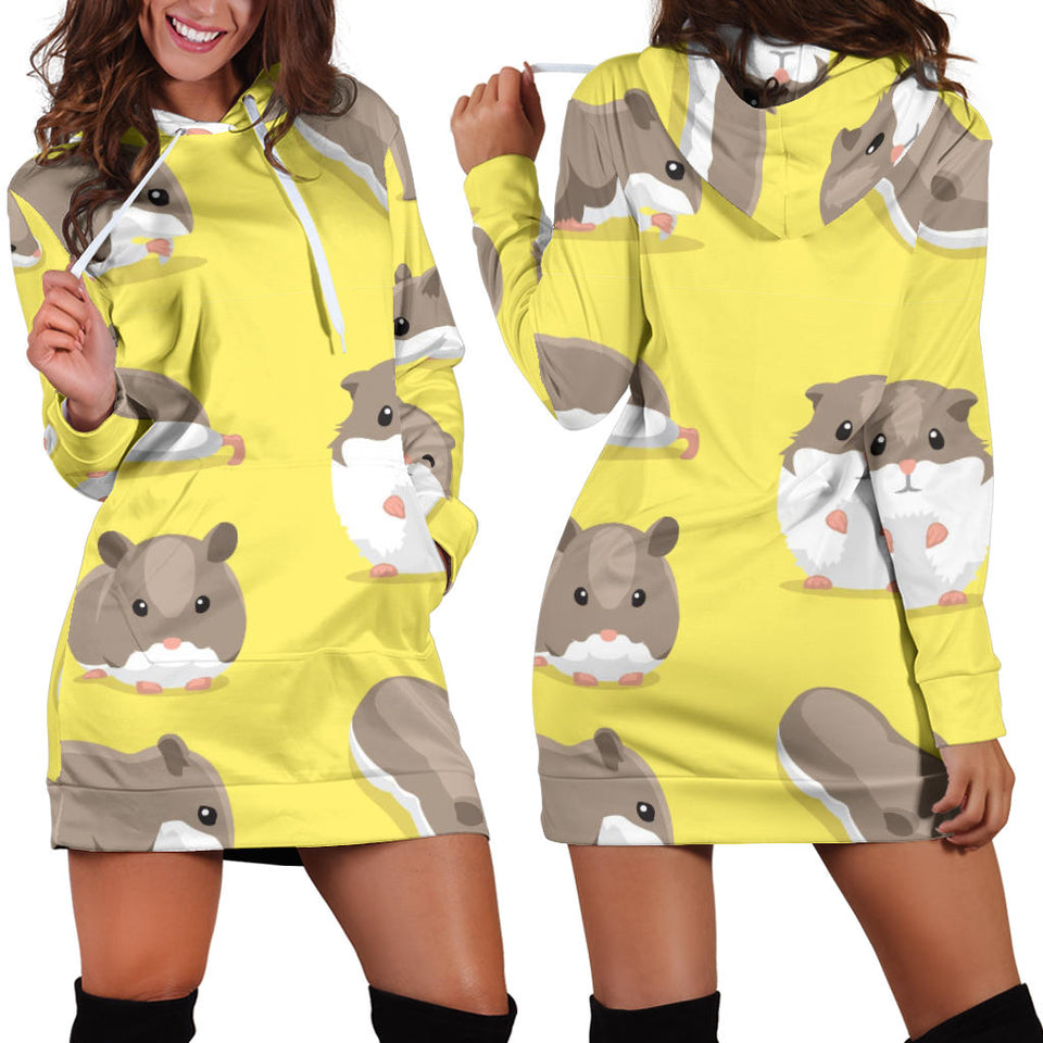 Cute Hamster Pattern Women'S Hoodie Dress