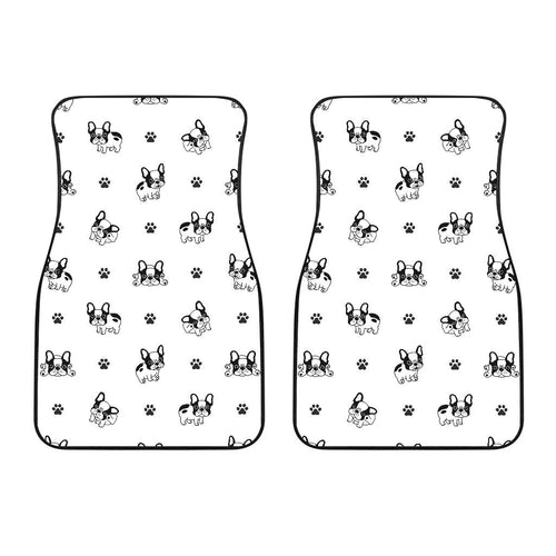 Cute French Bulldog Paw Pattern Front Car Mats