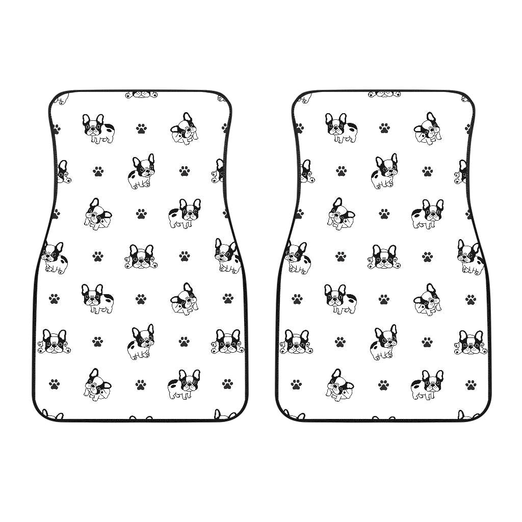 Cute French Bulldog Paw Pattern Front Car Mats