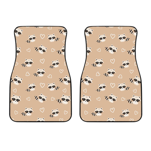 Cute Raccoon Heart Pattern Front Car Mats