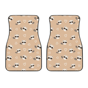 Cute Raccoon Heart Pattern Front Car Mats