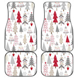 Cute Christmas Tree Pattern Front And Back Car Mats