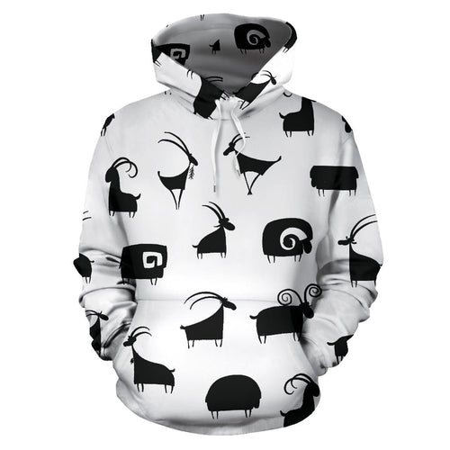 Goat Ram Pattern Men Women Pullover Hoodie
