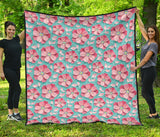 3D Sakura Cherry Blossom Pattern Premium Quilt