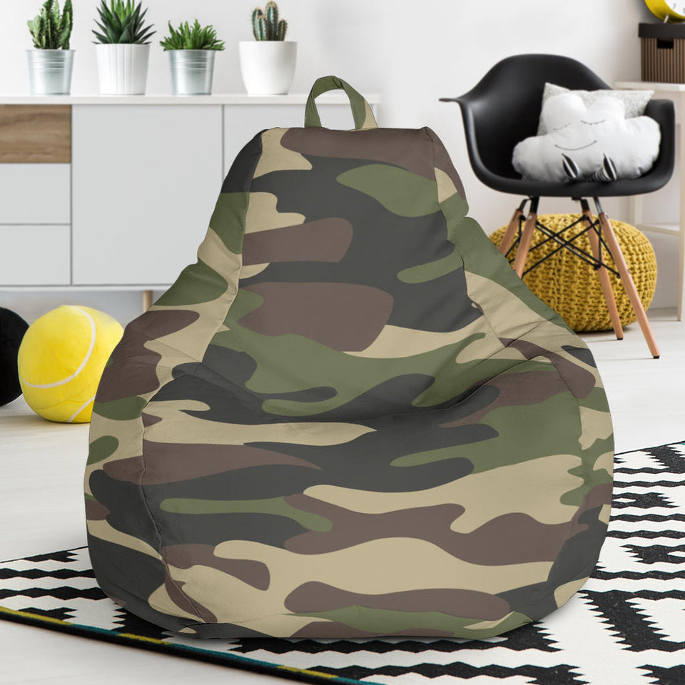 Dark Green Camo Camouflage Pattern Bean Bag Cover