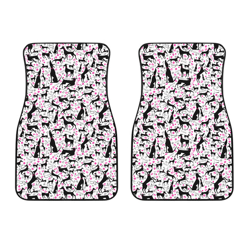 Greyhound Pattern Print Design 02 Front Car Mats