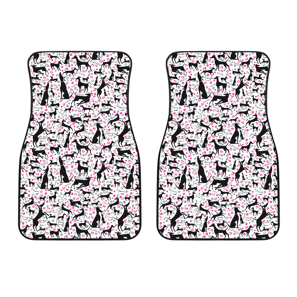 Greyhound Pattern Print Design 02 Front Car Mats