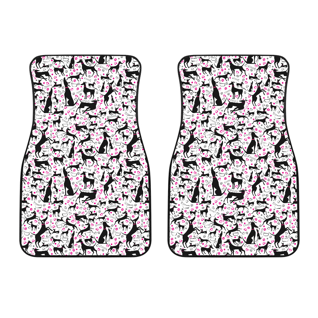 Greyhound Pattern Print Design 02 Front Car Mats