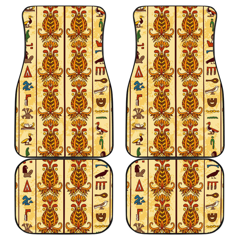 Egypt Hieroglyphics Pattern Print Design 04 Front and Back Car Mats